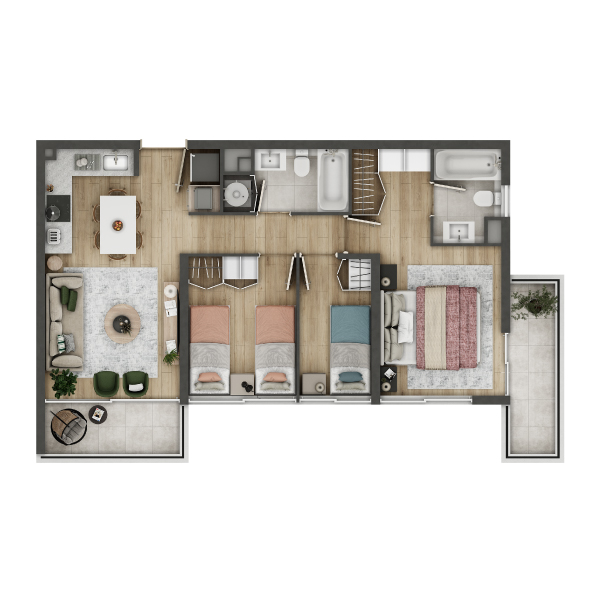 condominio huasco departamento tipo HA1