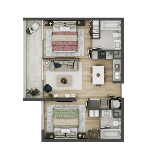 condominio huasco departamento tipo HD1