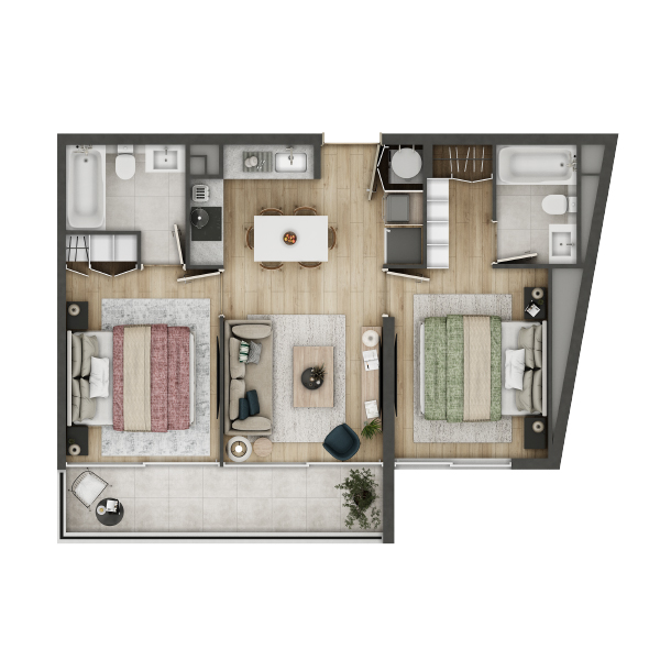condominio huasco departamento tipo HD3