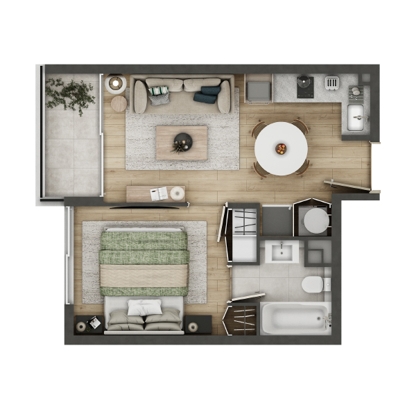 condominio huasco departamento tipo HG1