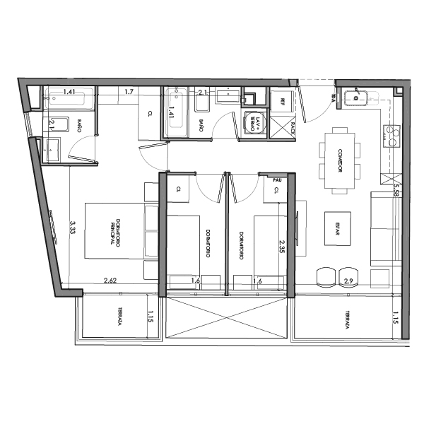 condominio huasco departamento tipo HA2