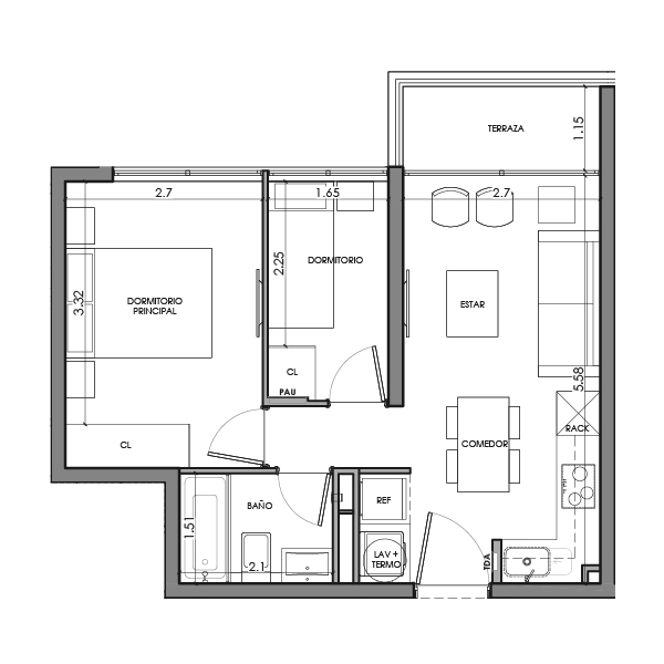condominio huasco departamento tipo HD3